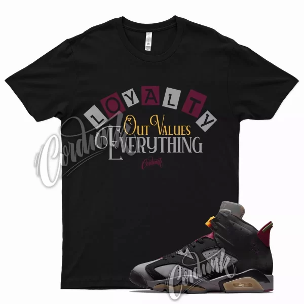 Black LOYALTY Shirt for Air J1 6 Bordeaux Graphite Dark Grey Maroon Charcoal Jezsport.com