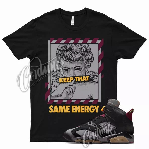 Black ENERGY Shirt for Air J1 6 Bordeaux Graphite Dark Grey Maroon Charcoal Jezsport.com