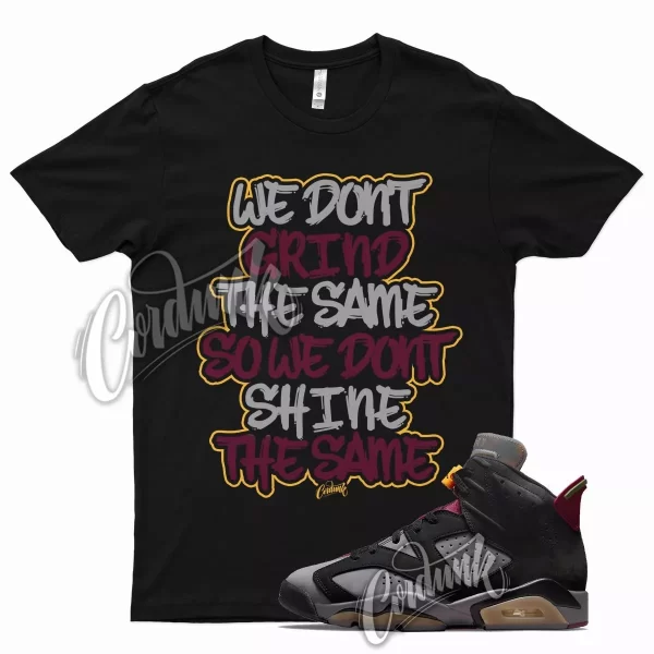 Black GRIND Shirt for Air J1 6 Bordeaux Graphite Dark Grey Maroon Charcoal Jezsport.com