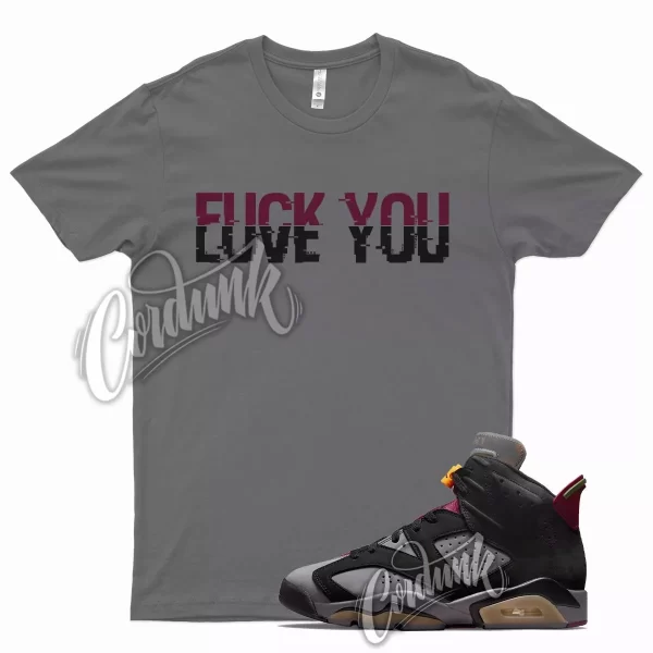 Grey YOU T Shirt for Air J1 6 Bordeaux Light Graphite Dark Maroon Charcoal Jezsport.com