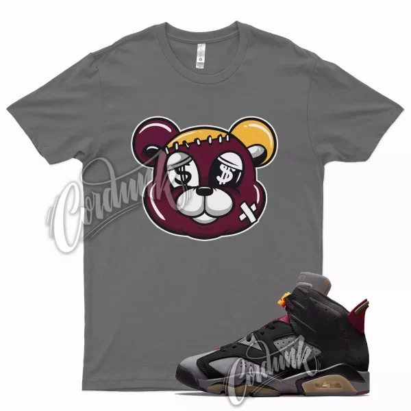 Grey STITCH Shirt for Air J1 6 Bordeaux Light Graphite Dark Maroon Charcoal Jezsport.com