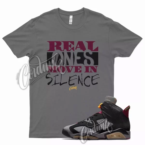 Grey REAL T Shirt for Air J1 6 Bordeaux Light Graphite Dark Maroon Charcoal Jezsport.com