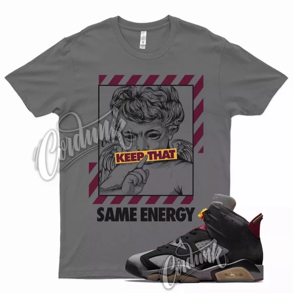 Grey ENERGY Shirt for Air J1 6 Bordeaux Light Graphite Dark Maroon Charcoal Jezsport.com