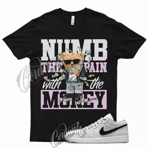 Black NUMB T Shirt for Air J1 1 Low Barely Green Light Arctic Pink Black Jezsport.com