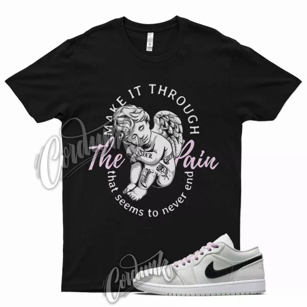 Black TP T Shirt for Air J1 1 Low Barely Green Light Arctic Pink Black Jezsport.com