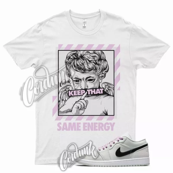 White ENERGY T Shirt for Air J1 1 Low Barely Green Light Arctic Pink Black Jezsport.com