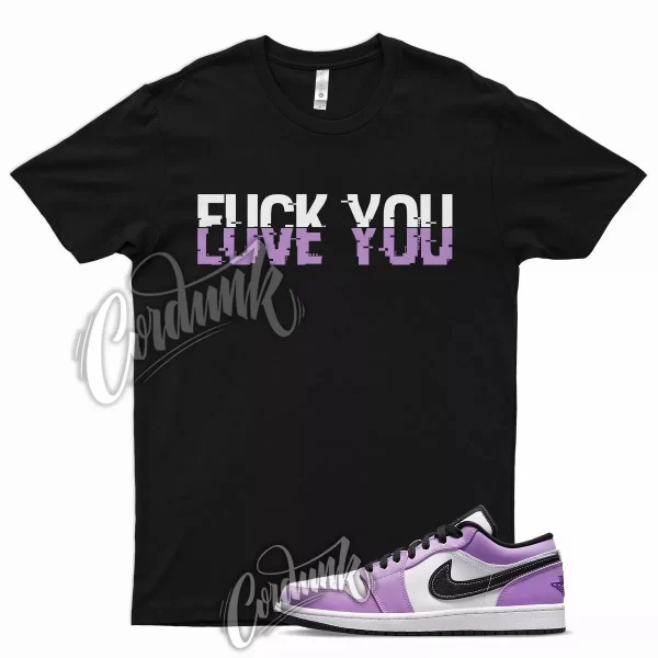 Black YOU T Shirt for Air J1 1 Low Violet Shock Tropical Twist Aqua Purple Jezsport.com