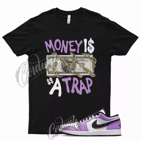 Black TRAP T Shirt for Air J1 1 Low Violet Shock Tropical Twist Aqua Purple Jezsport.com