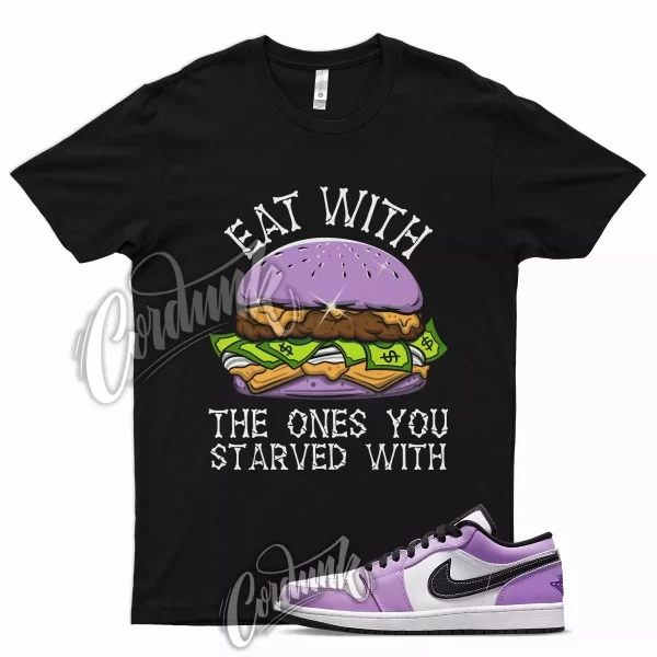 Black EAT T Shirt for Air J1 1 Low Violet Shock Tropical Twist Aqua Purple Jezsport.com