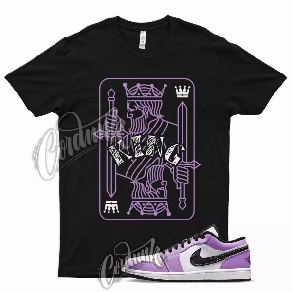 Black KING T Shirt for Air J1 1 Low Violet Shock Tropical Twist Aqua Purple Jezsport.com