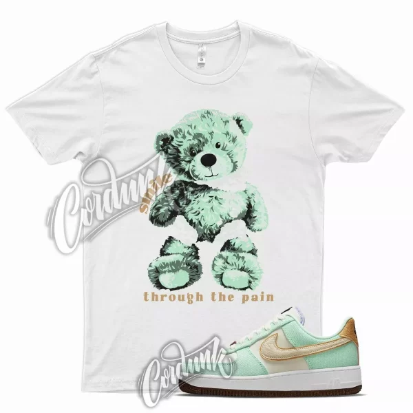 White SMILE Shirt for N Air Force 1 Green Glow Metallic Gold Pulse Milk Cork Jezsport.com