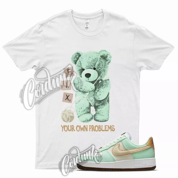 White FIX Shirt for N Air Force 1 Green Glow Metallic Gold Pulse Milk Cork Jezsport.com