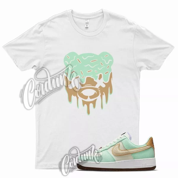 White DRIPPY Shirt for N Air Force 1 Green Glow Metallic Gold Pulse Milk Cork Jezsport.com