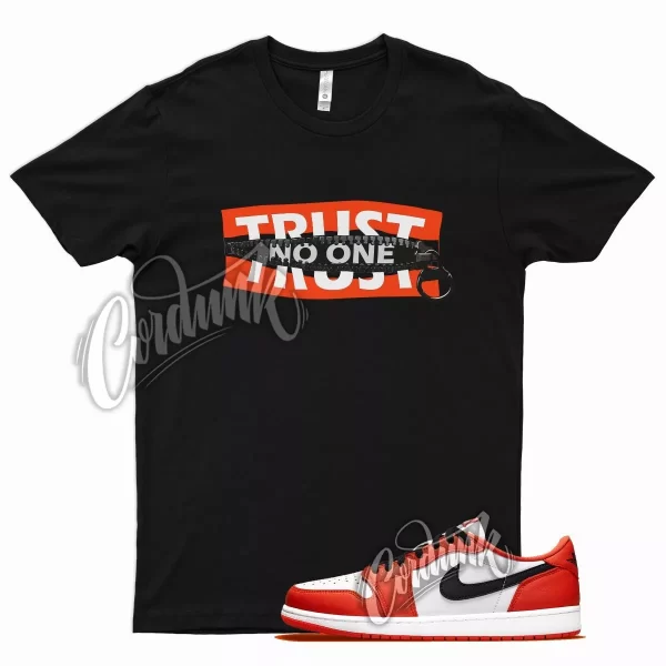 Black TRUST T Shirt for Air J1 1 Low OG Starfish Orange White Jezsport.com