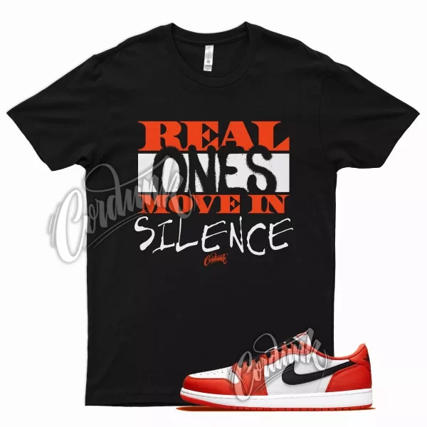 Black REAL T Shirt for Air J1 1 Low OG Starfish Orange White Jezsport.com