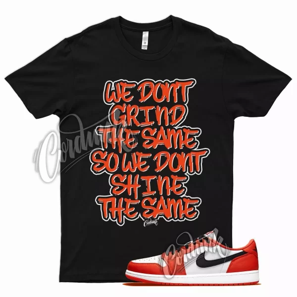 Black GRIND T Shirt for Air J1 1 Low OG Starfish Orange White Jezsport.com