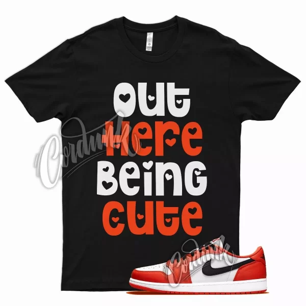 Black CUTE T Shirt for Air J1 1 Low OG Starfish Orange White Jezsport.com