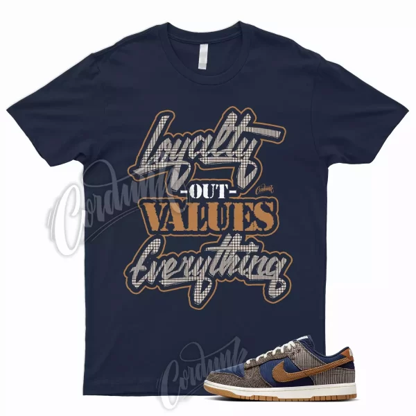 LYLTY T Shirt for Dunk Low Tweed Corduroy Midnight Navy Ale Baroque Brown Tartan Jezsport.com