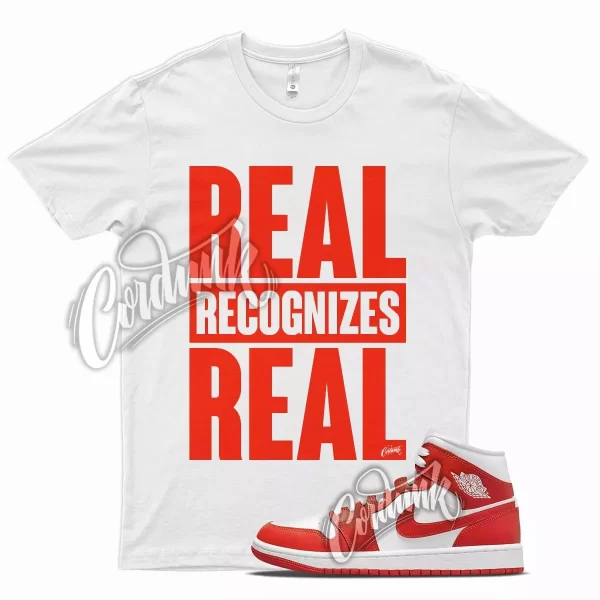 White RRR T Shirt for J1 1 Mid Habanero Red White Foamposite 90 Jezsport.com