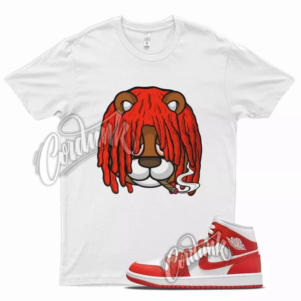 White DREAD T Shirt for J1 1 Mid Habanero Red White Foamposite 90 Jezsport.com