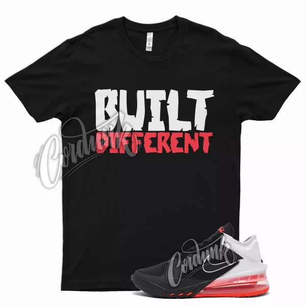 Black BUILT T Shirt for Lebron 18 Low White Bright Crimson Infrared Jezsport.com