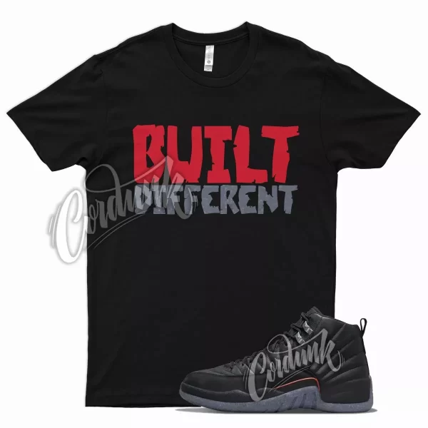 Black BUILT Shirt for J1 12 Utility Grind Bright Crimson Gym University Red Jezsport.com