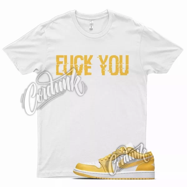 White YOU T Shirt for J1 1 Pollen Yellow University Gold SB Overbreak Jezsport.com