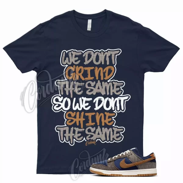 GRIND T Shirt for Dunk Low Tweed Corduroy Midnight Navy Ale Baroque Brown Tartan Jezsport.com