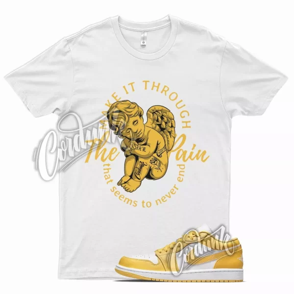 White TP T Shirt for J1 1 Pollen Yellow University Gold SB Overbreak Jezsport.com