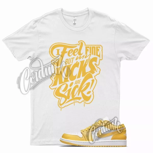 White SICK T Shirt for J1 1 Pollen Yellow University Gold SB Overbreak Jezsport.com