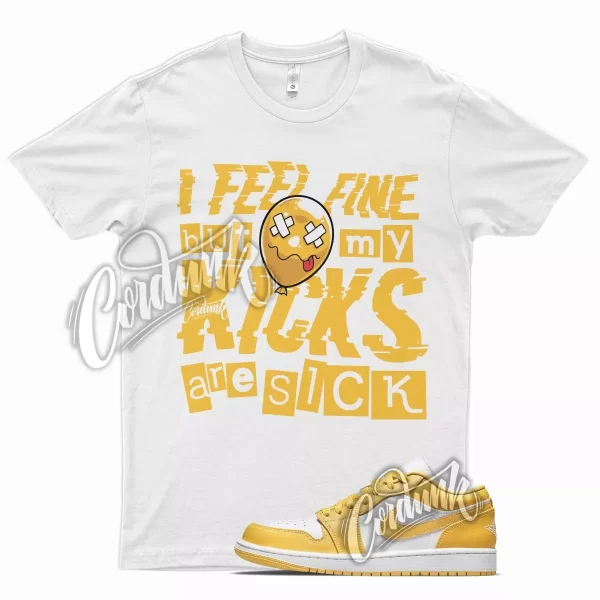 White SICK V2 T Shirt for J1 1 Pollen Yellow University Gold SB Overbreak Jezsport.com