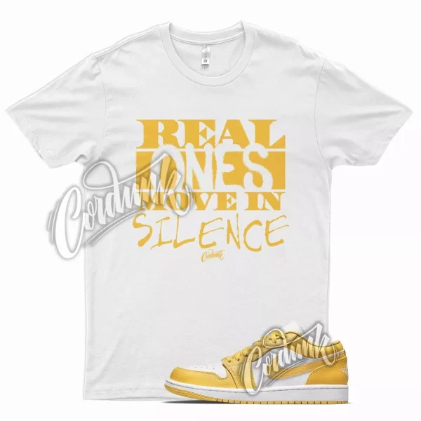 White REAL T Shirt for J1 1 Pollen Yellow University Gold SB Overbreak Jezsport.com