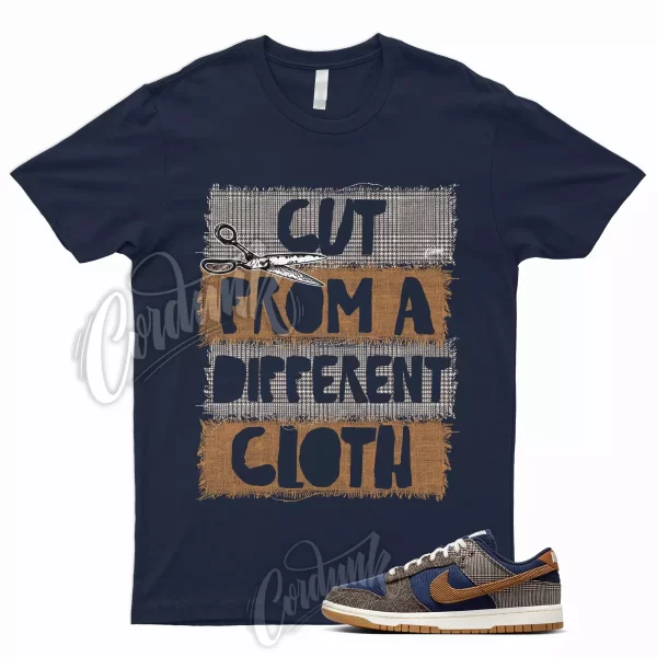 CUT T Shirt for Dunk Low Tweed Corduroy Midnight Navy Ale Baroque Brown Tartan Jezsport.com