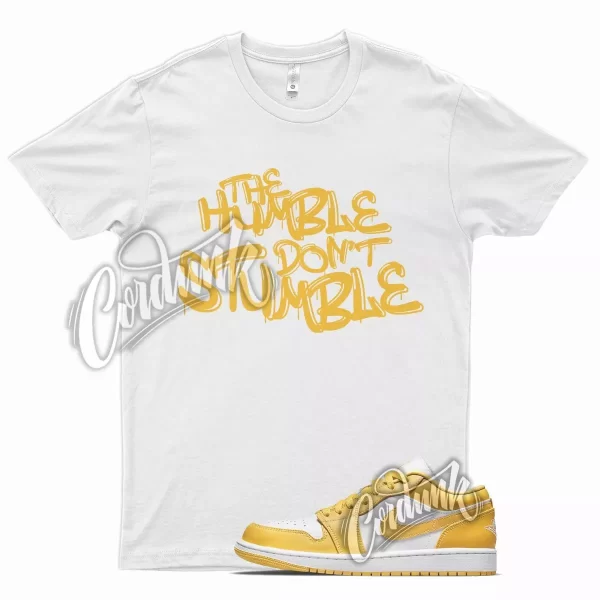 White HUMBLE T Shirt for J1 1 Pollen Yellow University Gold SB Overbreak Jezsport.com