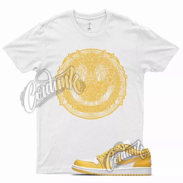 White HAPPY T Shirt for J1 1 Pollen Yellow University Gold SB Overbreak Jezsport.com