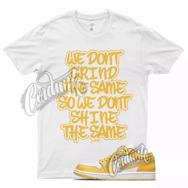 White GRIND T Shirt for J1 1 Pollen Yellow University Gold SB Overbreak Jezsport.com