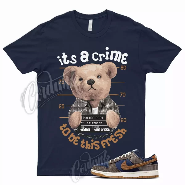 CRIME T Shirt for Dunk Low Tweed Corduroy Midnight Navy Ale Baroque Brown Tartan Jezsport.com