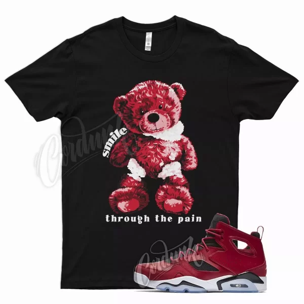 Black SMILE Shirt for J1 Flight Club 91 Gym Red White Flint Dunk 1 Max 12 Jezsport.com