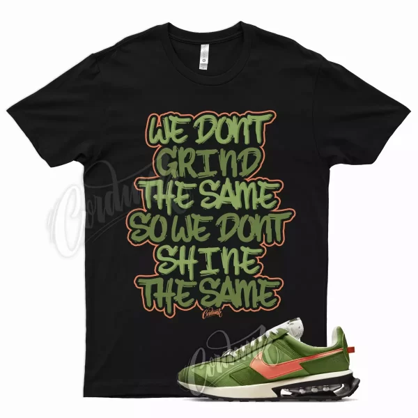 Black GRIND T Shirt for Air Max Pre-Day Chlorophyll Green Orange Jezsport.com