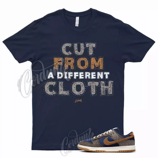 CFDC T Shirt for Dunk Low Tweed Corduroy Midnight Navy Ale Baroque Brown Tartan Jezsport.com