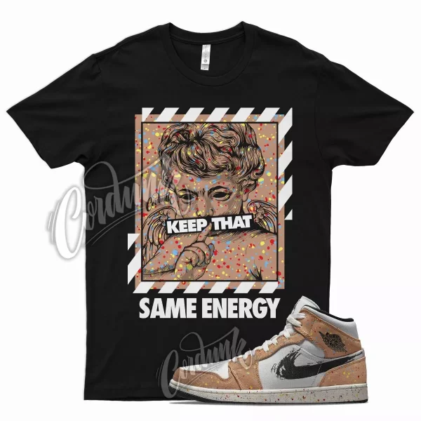 Black ENERGY Shirt for Air J1 1 Mid Brushstroke Cider Chile Red Blue Wheat Jezsport.com