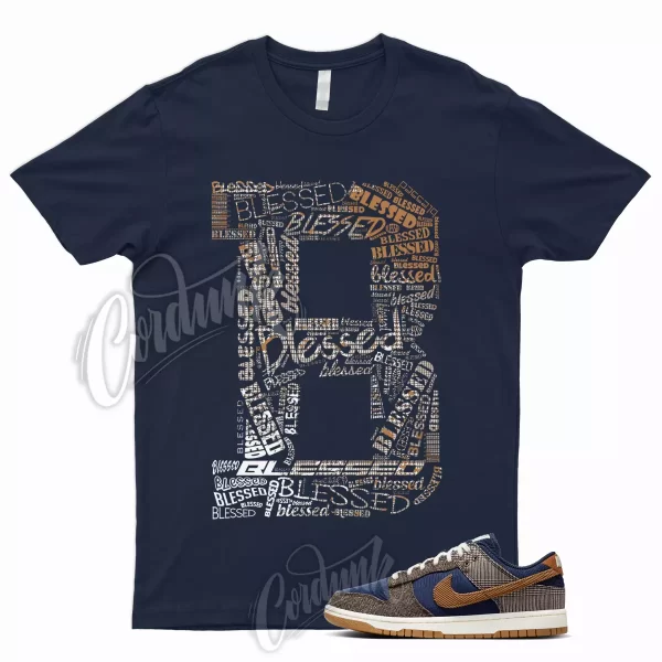 BLESSED Shirt for Dunk Low Tweed Corduroy Midnight Navy Ale Baroque Brown Tartan Jezsport.com