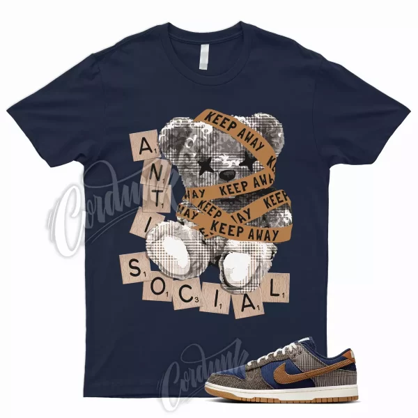 ANTI T Shirt for Dunk Low Tweed Corduroy Midnight Navy Ale Baroque Brown Tartan Jezsport.com