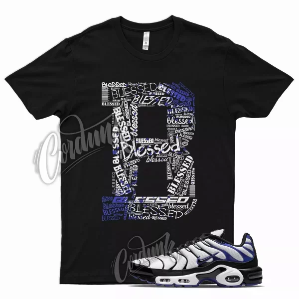 Black BLESSED T Shirt for Air Max Plus Persian Violet White Purple Grape Jezsport.com