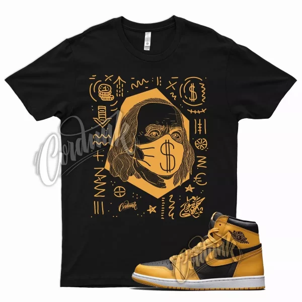 Black BF T Shirt for Air J1 1 Retro High OG Pollen University Gold Jezsport.com