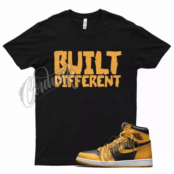 Black BUILT T Shirt for Air J1 1 Retro High OG Pollen University Gold Jezsport.com