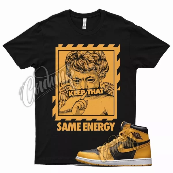 Black ENERGY T Shirt for Air J1 1 Retro High OG Pollen University Gold Jezsport.com