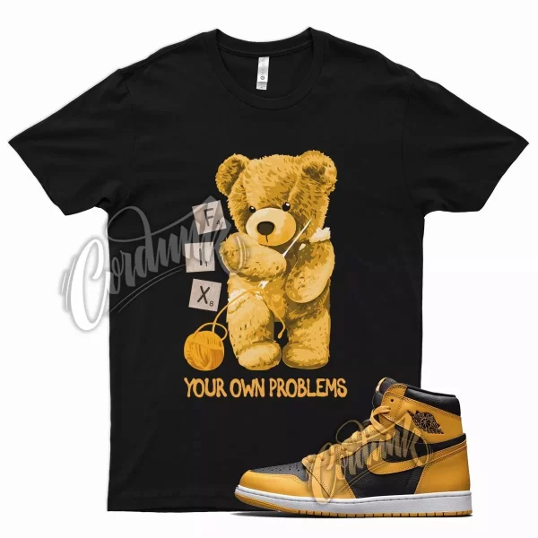 Black FIX T Shirt for Air J1 1 Retro High OG Pollen University Gold Jezsport.com