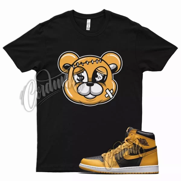 Black STITCH T Shirt for Air J1 1 Retro High OG Pollen University Gold Jezsport.com