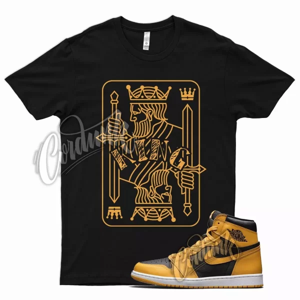 Black KING T Shirt for Air J1 1 Retro High OG Pollen University Gold Jezsport.com